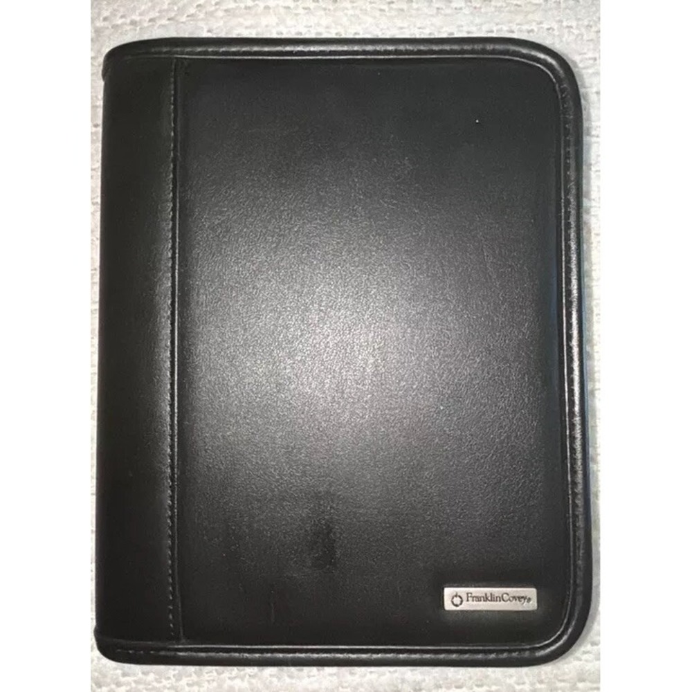 Vtg Franklin Covey Compact System 6 Ring Binder Black NWOT‎ Undated Inserts